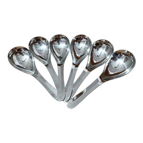 Puthak Stainless Steel Dinner Children Adult Deepen Thickened Soup Spoon, 6-Pack, Silver - Image 1