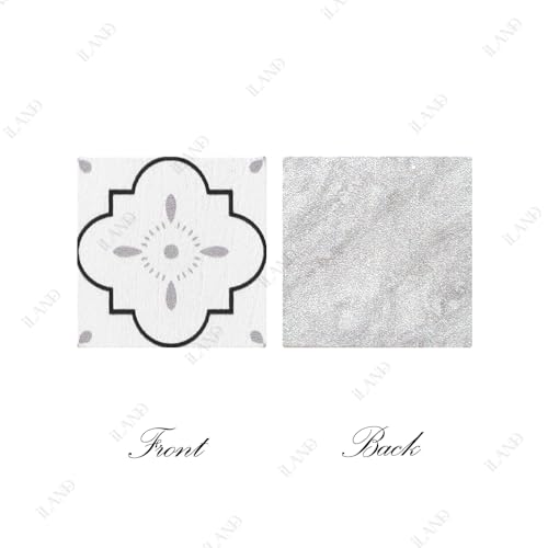 iLAND Dollhouse Flooring on 112 Scale 16 Scale Miniature Dollhouse Accessories 115pcs DoubleSided Dollhouse Floor Tiles French White Floral Grey Marble Tiles - Image 5