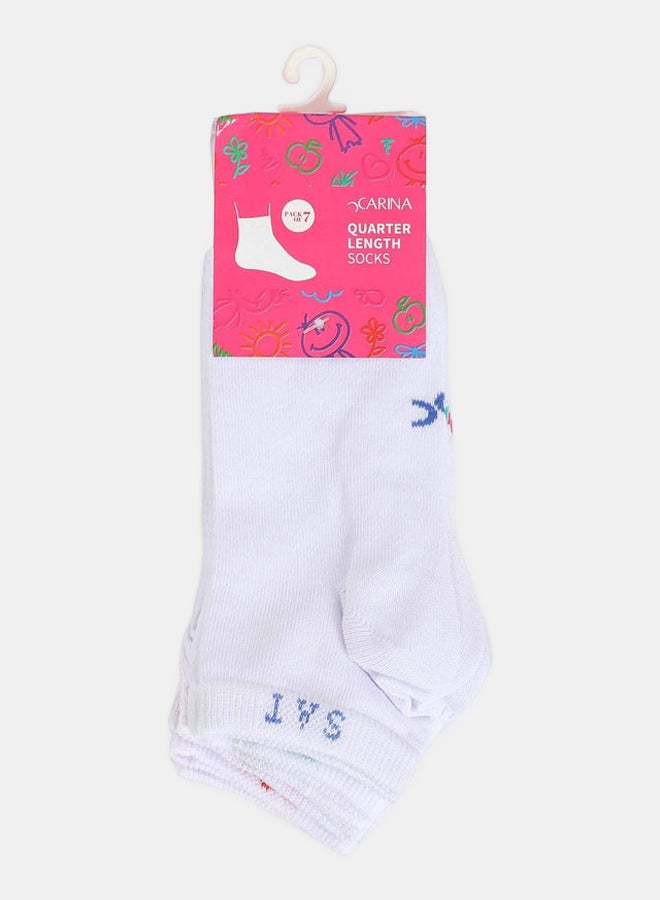 Carina Girly Quarter Length Socks - 7 Pairs - Image 2