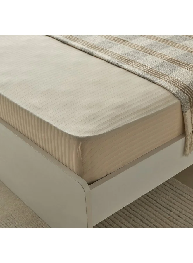 Home Box Hamilton Satin Stripe Queen Fitted Sheet 150 x 200 x 36 cm
