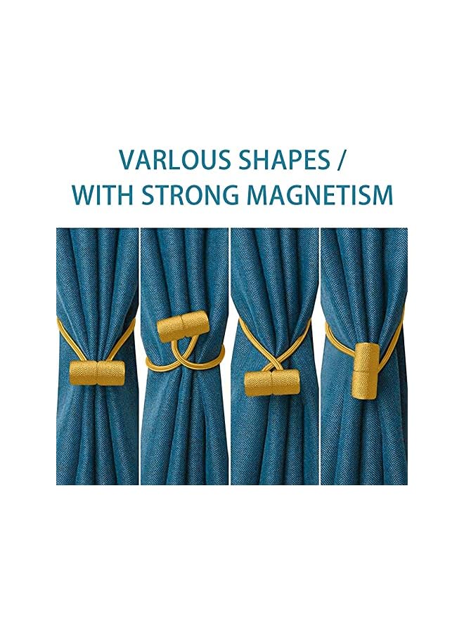 The Bros Upgraded 16 Inch Magnetic Curtain Tiebacks, Strong Gold Magnets, Curtains Holder for Home Office Window Decor - Image 2