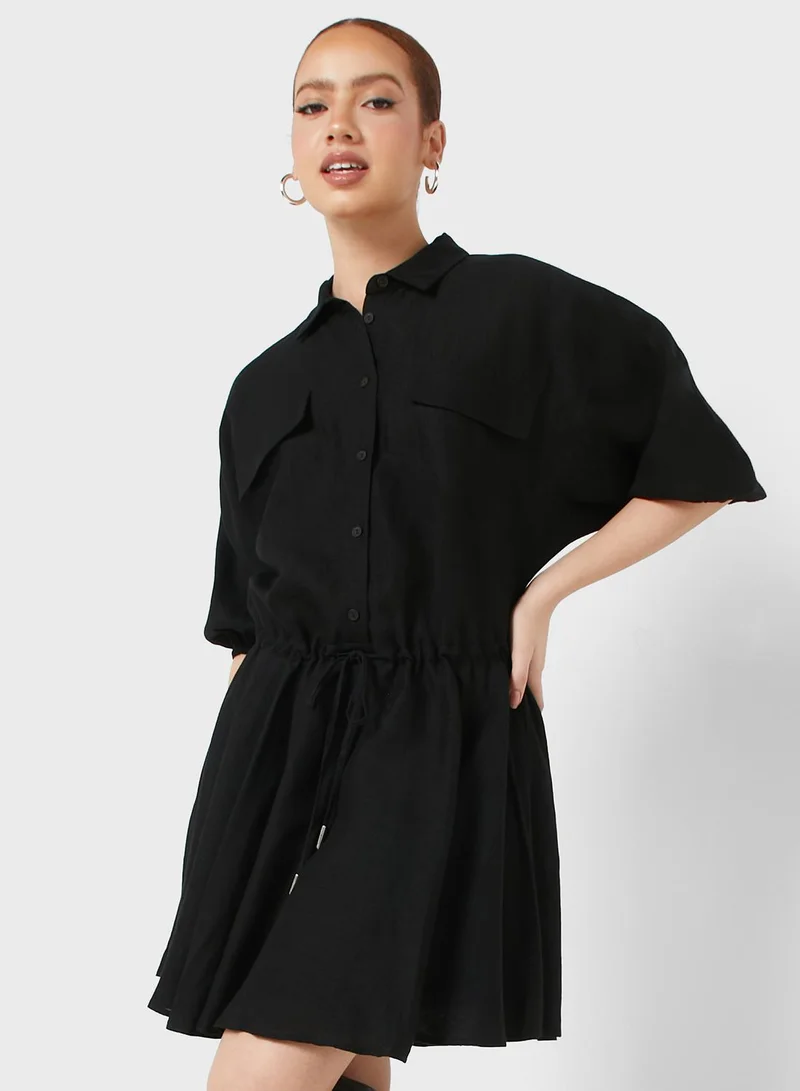Nocturne Black Drawstring Dress