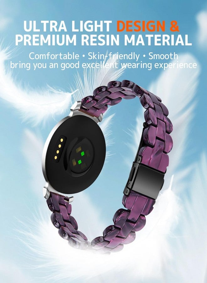 NINKI Lightweight Resin Straps for Garmin Lily 2 Active/Lily 2 / Lily 2 Classic Band with Stainless Steel Buckle, Breathable Bracelet Replacement Wristband for Garmin Lily 2 Strap Girl, Purple Light - Image 3