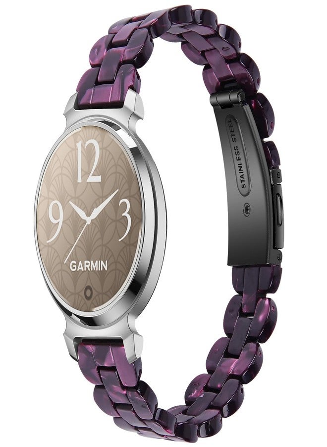 NINKI Lightweight Resin Straps for Garmin Lily 2 Active/Lily 2 / Lily 2 Classic Band with Stainless Steel Buckle, Breathable Bracelet Replacement Wristband for Garmin Lily 2 Strap Girl, Purple Light - Image 1