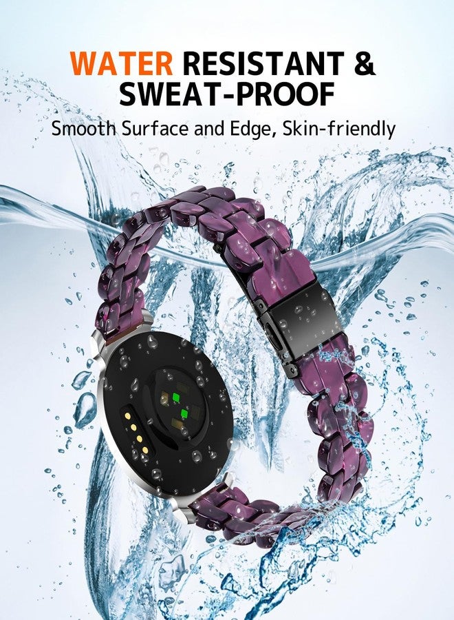 NINKI Lightweight Resin Straps for Garmin Lily 2 Active/Lily 2 / Lily 2 Classic Band with Stainless Steel Buckle, Breathable Bracelet Replacement Wristband for Garmin Lily 2 Strap Girl, Purple Light - Image 4