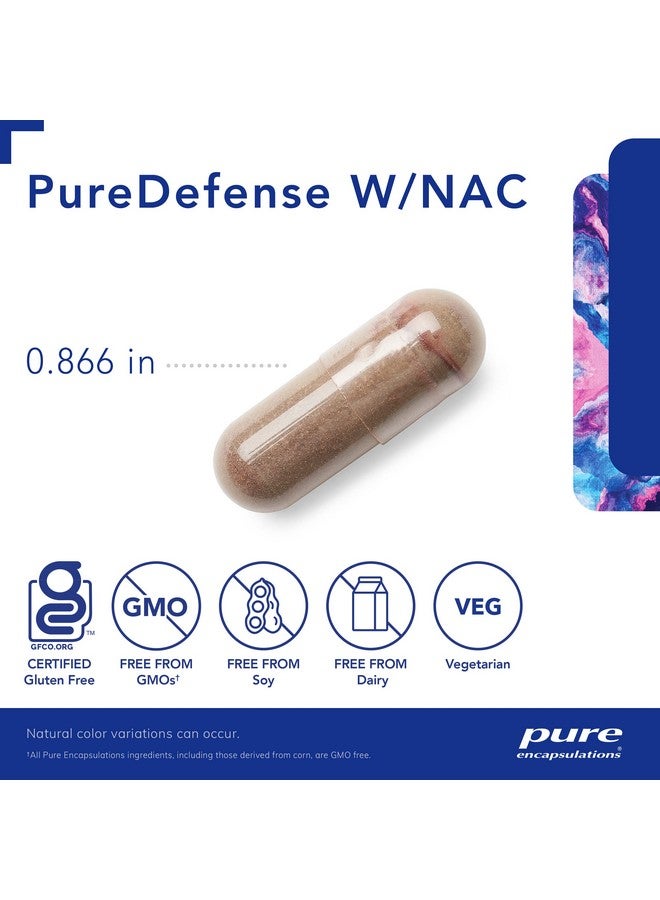 Pure Encapsulations PureDefense مع NAC | يعزز الدفاع المناعي الأولي وصحة الجهاز التنفسي العلوي | 120 كبسولة - Image 2