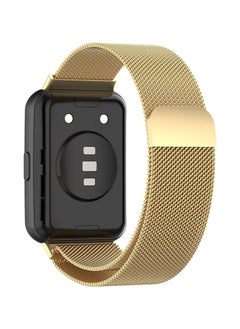 Generic Strap Compatible with Huawei Watch Fit 2 Strap Milanese Steel Watch Band Magnetic Bracelet Strap/(Gold)  - Image 1