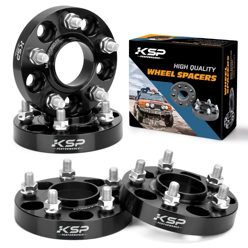 KSP PERFORMANCE KSP 5x114.3 Wheel Spacers for Nissan 350Z 370Z, 5X4.5(1inch 4pcs) Forged Spacer Fit Infinit G35 G37 FX35, 25mm Thick M12x1.25 Thread Pitch 66.1mm Hub Bore Wheel Spacer for Altima Maxima - Image 1