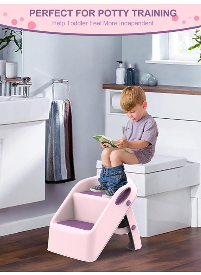 Hihonor Foldable 2 Baby  Step Stool 1 To 4 Years, Pink  - Image 5
