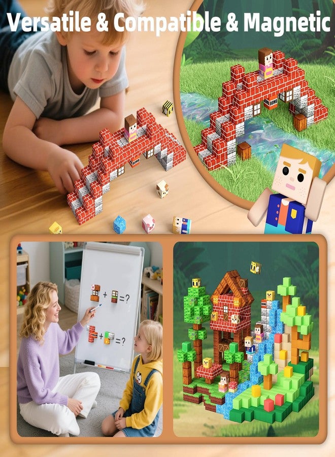idoot 100PCS Magnetic Building Blocks, Forest Animal Sensory STEM Toys for Boys and Girls, Great for Birthday - Image 4