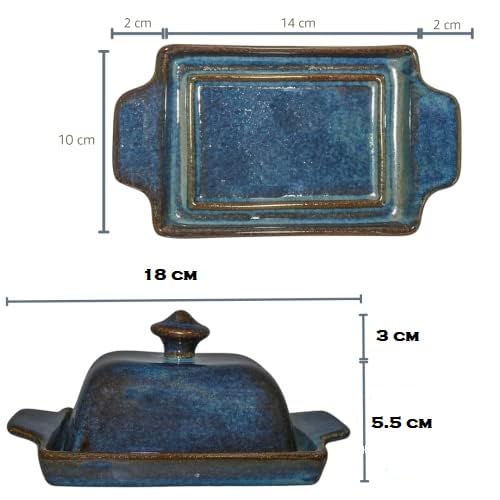 Mirakii Ceramic Butter Dish with Lid and Handle, Perfect for Kitchen and Restrurent Serving Butter or Starter (Antique) - Image 2