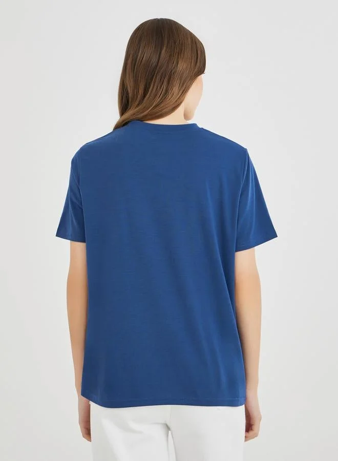 Take Two Take Two Leaf Embroidered Oversized T-Shirt