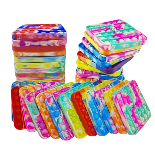 IERKEIE 24 PCS Pop Fidget Sensory Toys for Party FavorsPush Pop Bubble Silicone Squeeze Sensory Toys for Kids Adult Autism Special Needs Stress Relief Gift for Birthday Christmas Valentine Classroom Prizes - Image 1
