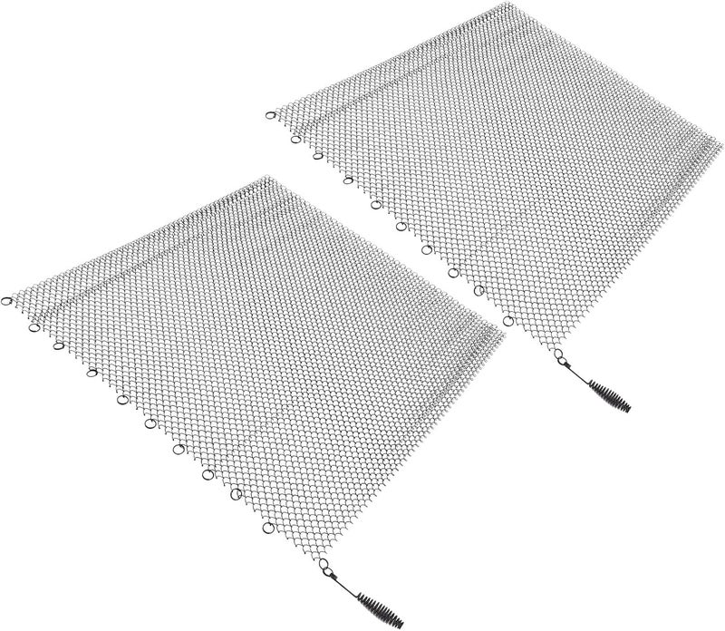 RiToEasysports Fireplace Mesh Screen Curtain Durable Hanging Panels for Wood Burning Fireplaces 2 Pack for Home Safety Stainless Steel (24 * 20in) - Image 2