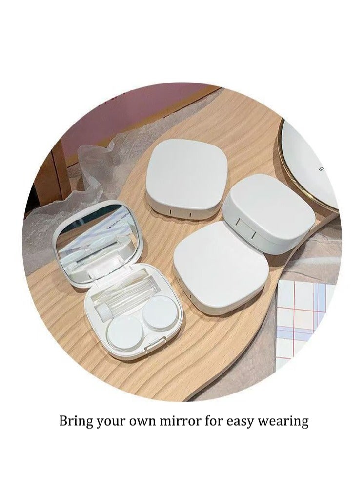 حافظة عدسات لاصقة، علبة عدسات لاصقة صلبة للسفر، مجموعة تخزين حاوية للنقع، لطيفة مع مرآة، ملاقط، عصا أداة إزالة، حل حامل حاوية علبة الاتصال بالعين للاستخدام اليومي في الهواء الطلق - Image 4