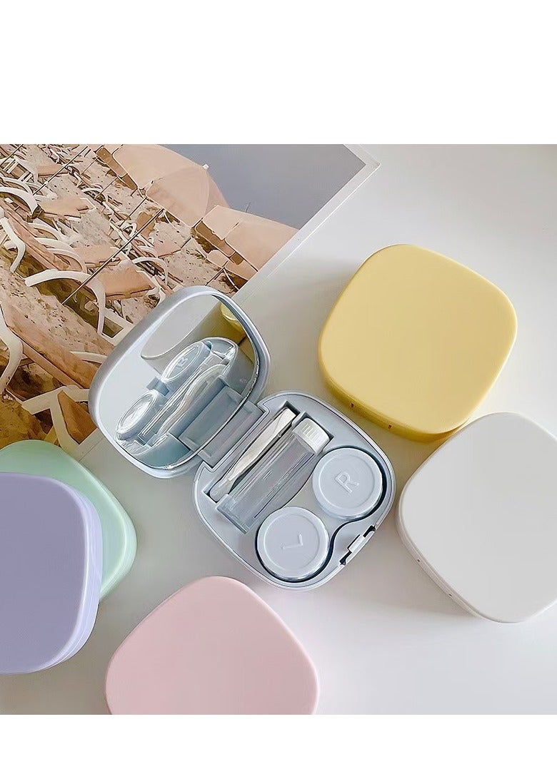 حافظة عدسات لاصقة، علبة عدسات لاصقة صلبة للسفر، مجموعة تخزين حاوية للنقع، لطيفة مع مرآة، ملاقط، عصا أداة إزالة، حل حامل حاوية علبة الاتصال بالعين للاستخدام اليومي في الهواء الطلق - Image 5