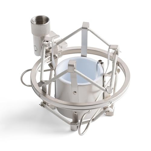 OnStage حامل الصدمات MY410CG من On-Stage لميكروفونات الاستوديو 42–48 مم (حامل تعليق مرن لميكروفونات المكثف ذات الغشاء الكبير، قابل للتعديل، عزل الاهتزاز، محول فولاذي، خيوط 5/8"-27، تشطيب شامبانيا) - Image 1