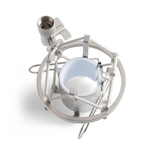 OnStage حامل الصدمات MY410CG من On-Stage لميكروفونات الاستوديو 42–48 مم (حامل تعليق مرن لميكروفونات المكثف ذات الغشاء الكبير، قابل للتعديل، عزل الاهتزاز، محول فولاذي، خيوط 5/8"-27، تشطيب شامبانيا) - Image 3