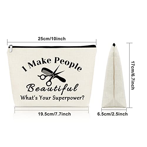 Sazuwu Hairdresser Gifts for Women Makeup Bag Presents for Hair Stylists Hair Dresser Gifts for Salon Cosmetic Bag Cosmetology Graduation Christmas Birthday Present for Her Travel Pouch - Image 4