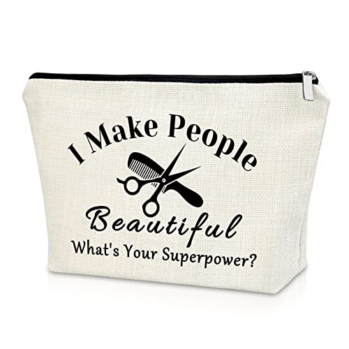 Sazuwu Hairdresser Gifts for Women Makeup Bag Presents for Hair Stylists Hair Dresser Gifts for Salon Cosmetic Bag Cosmetology Graduation Christmas Birthday Present for Her Travel Pouch - Image 1