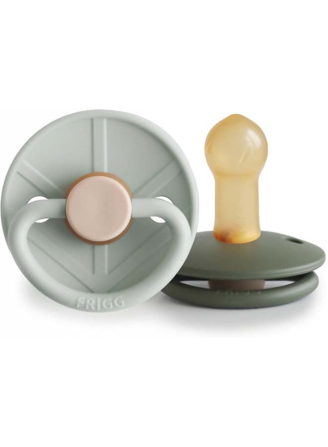 FRIGG Little Viking Silicone Baby Pacifier 6-18M 2-Pack Sage/Olive - Size 2