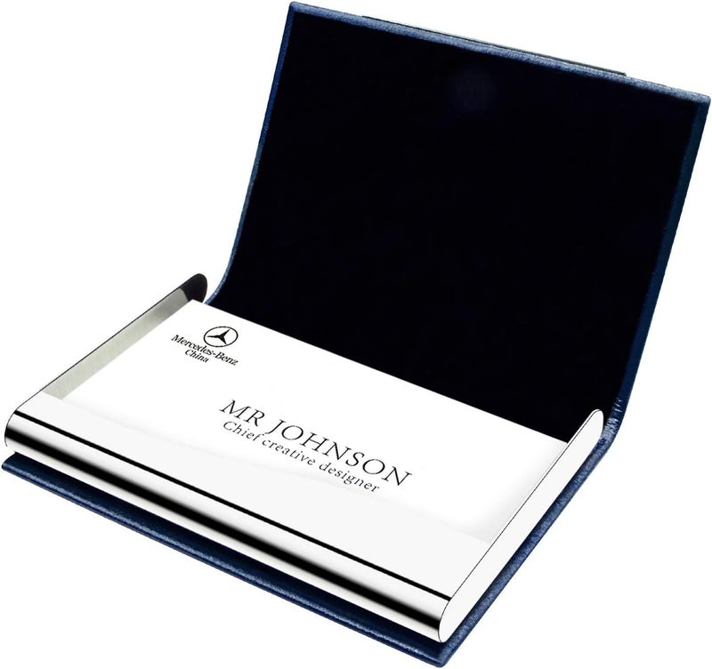 Padike Business Card Holder, Faux Leather Wallet with RFID Protection, V-Blue, Unisex - Image 5