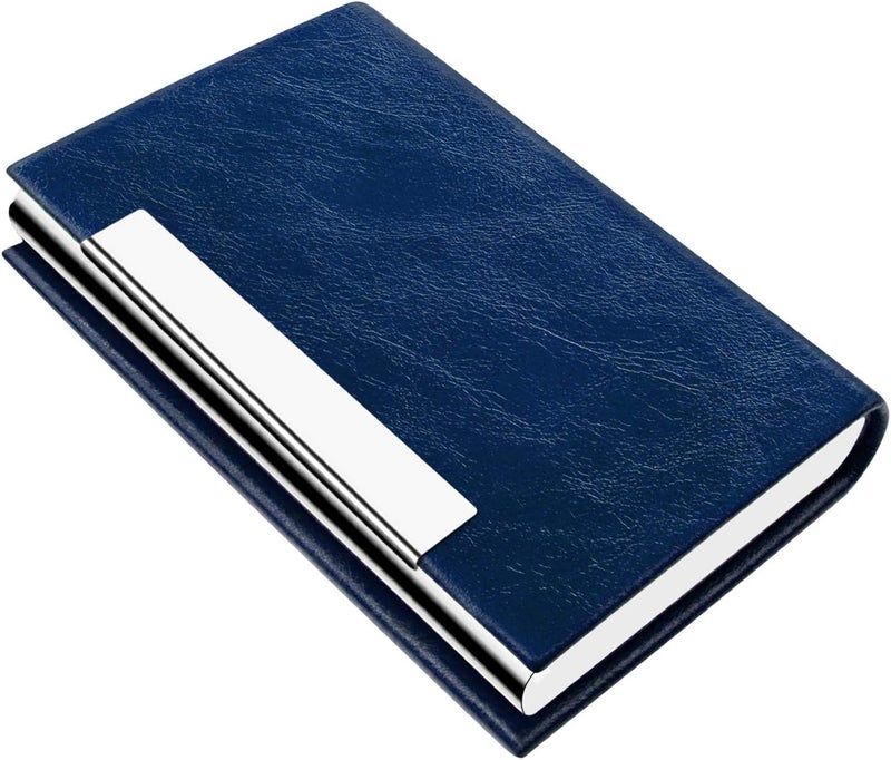 Padike Business Card Holder, Faux Leather Wallet with RFID Protection, V-Blue, Unisex - Image 1