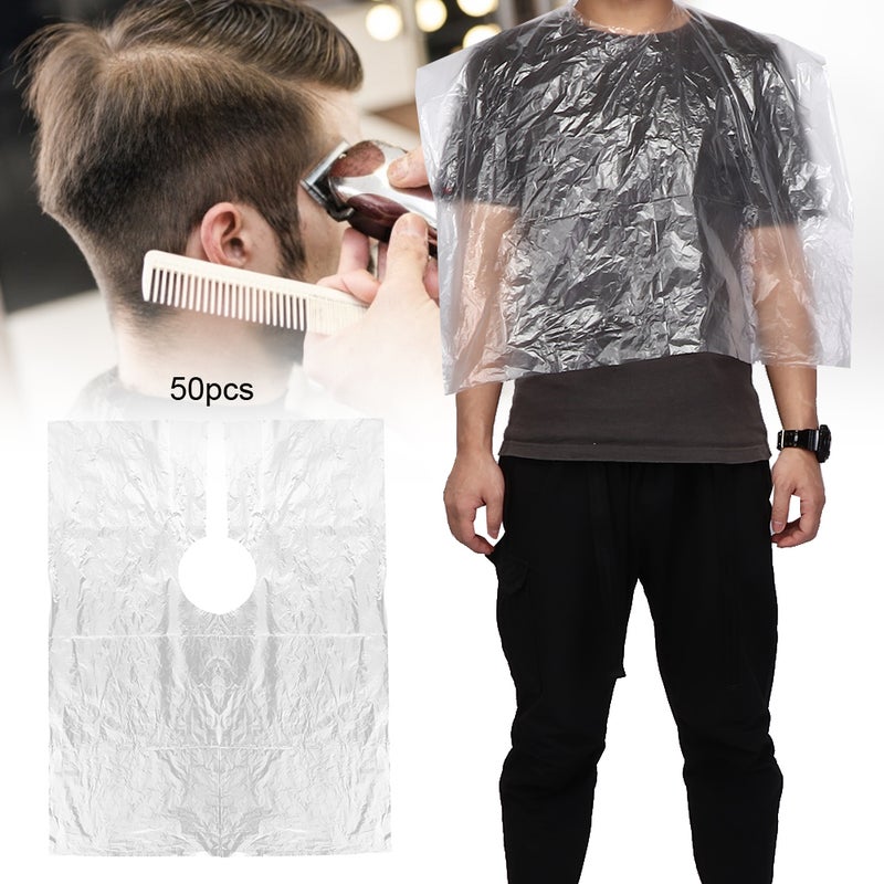 Disposable Waterproof Apron: Adjustable Neck Binding, Skin-friendly PE Material - Transparent Breathable Design for Hair Dyeing Haircut And Home Hairdressing Use - Image 5