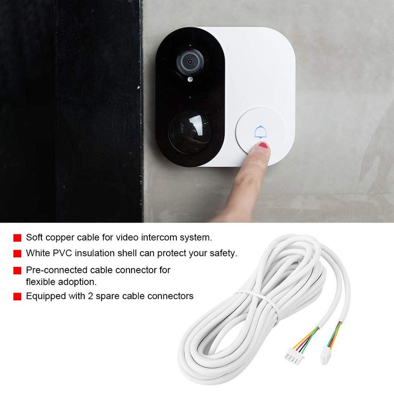 White 25m 0.3mm Round Flexible Copper Cable for Video Intercom Door Phone System - Image 3