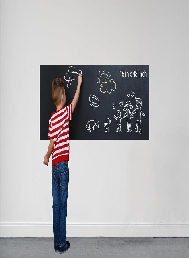 WallDesign Black Chalkboard Roll - 16inx4ft Sticker for Any Surface - for Office, Home, Study, Planning, Work - with Chalk-Self-Adhesive - Image 3