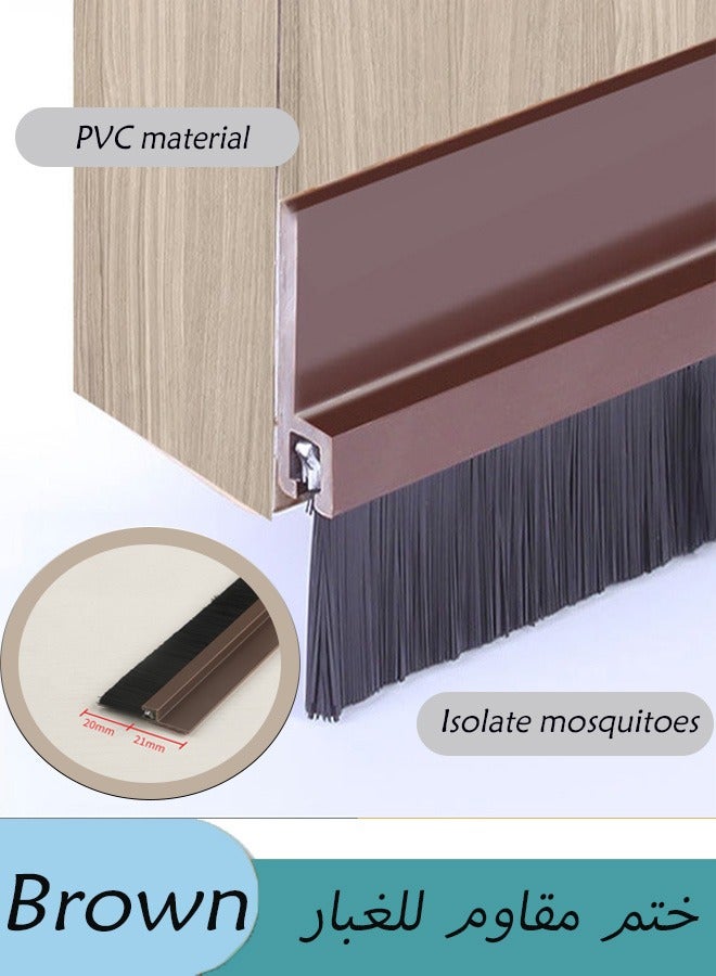 Generic Door bottom dustproof seal strip pvc brush wooden door door gap soundproof insect-proof aluminum alloy baffle nylon brush windproof strip  - Image 1