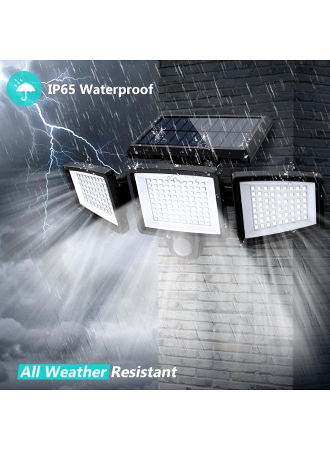 Solar Outdoor Lights 1500LM 210 LED Security Lights with Remote Control,3 Heads Motion Sensor Lights, IP65 Waterproof,270° Wide Angle Flood Wall Lights with 3 Modes - Image 5