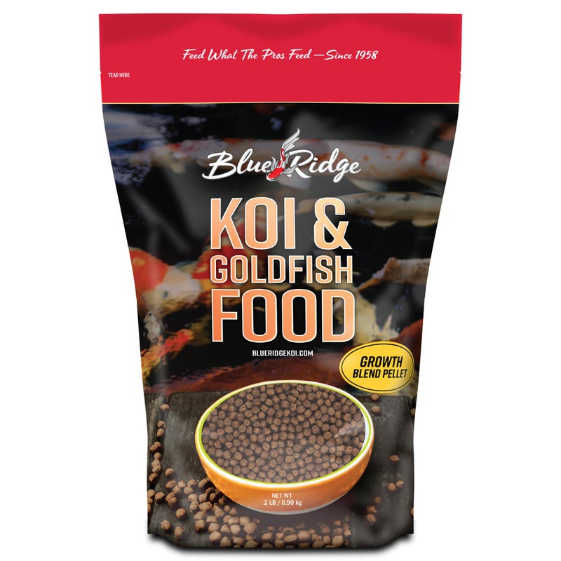 Blue Ridge Koi Fish Food 2lb - Koi Food 3/16” Large and Mini Blend Growth Formula, Goldfish Food, Premium Fish Food for Ponds, Ponds Fish Food, Floating Pond Pellets - Image 2
