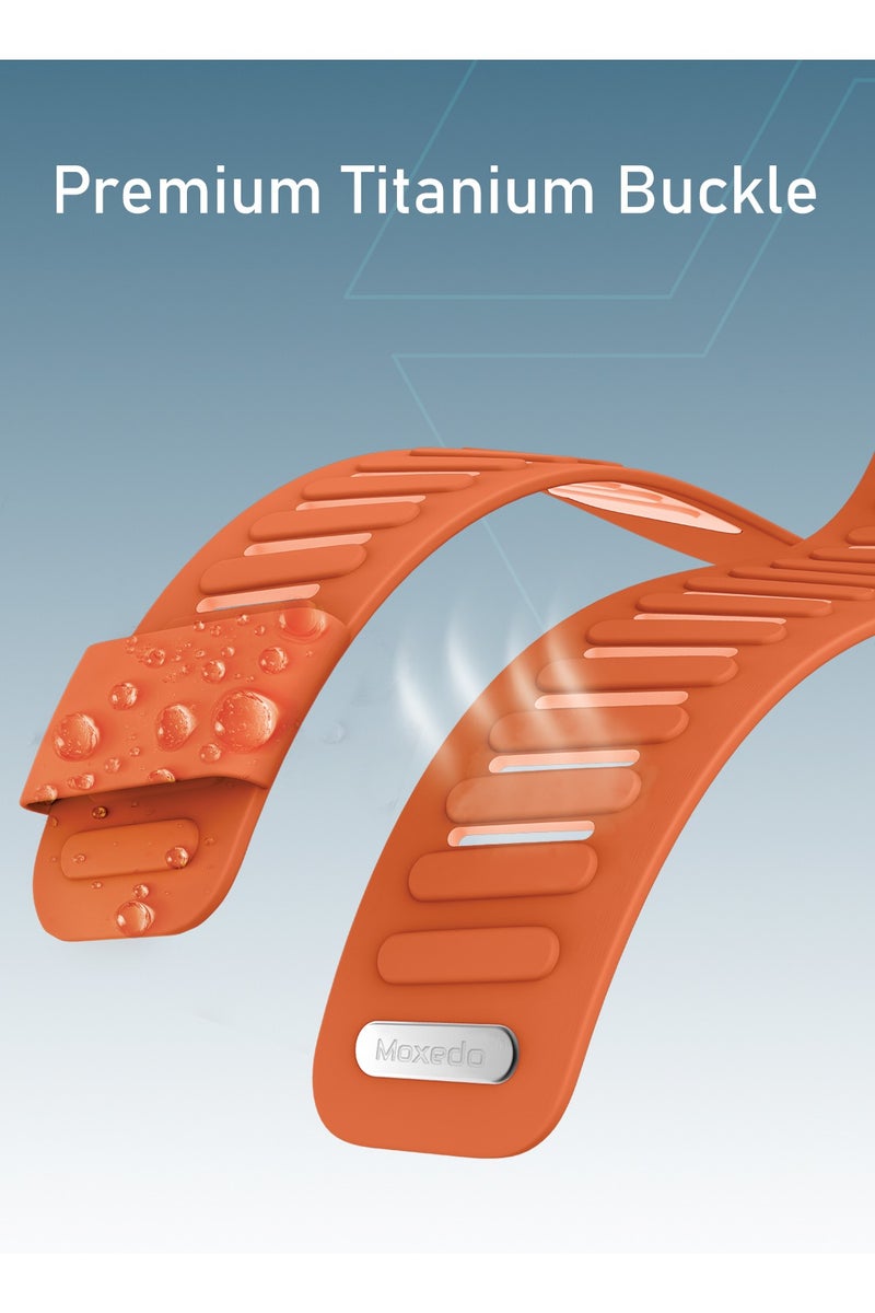 Moxedo Comfort Durable Whoop 5.0 Band Soft-Touch Silicone Replacement Wrist Strap–Flexible, Waterproof Watch Band for Men & Women, Lightweight, Skin-Friendly with U-Shaped Connector - Orange - Image 3