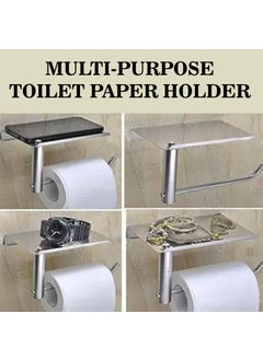 Monarch bizcom impex Monarch Bizcom Impex Chrome Toilet Paper Holder with Mini Shelf Rack Stylish SpaceSaving WallMounted Bathroom Accessory Modern Toilet Roll Holder with Shelf for Organized Bathrooms Pack of 1  - Image 4