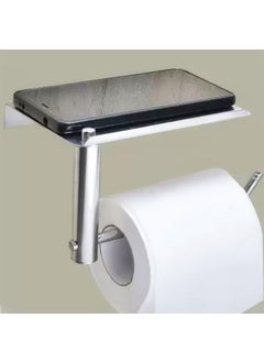 Monarch bizcom impex Monarch Bizcom Impex Chrome Toilet Paper Holder with Mini Shelf Rack Stylish SpaceSaving WallMounted Bathroom Accessory Modern Toilet Roll Holder with Shelf for Organized Bathrooms Pack of 1  - Image 3