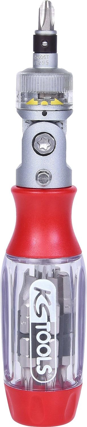 KS Tools 14 Ratchet Bit Screwdriver180 Pivoting Head BuiltIn Bit Storage with Ergonomic Handle 190mm - Image 2