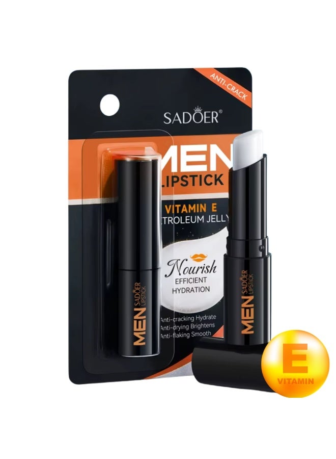 SADOER Vitamin E Men Lip Balm Nourishing Hydrating Anti-cracking Hydrate Anti-drying Brightens Anti-flaking Smooth Moisturizing Petroleum Jelly Vitamin E Lip Balm 2.7G - Image 1