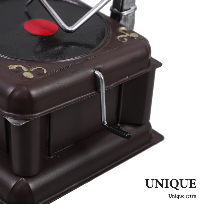 2pcs Retro Phonograph Music Box Hand- Music Box Mechanism Diy Romantic Transport Wood Color For Home Decor - Image 2