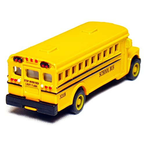 KinsFun 🚌 KiNSFUN Classic Long Nose School Bus 2½" Die Cast Metal w/ Pull Back Action 12 Pack - Image 3