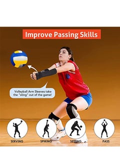 Ant 1 Pair Volleyball Arm Sleeves, Passing Forearm Sleeves with Protection Pad Thumbhole, Arm Sleeves for Girls Boys Kids Volleyball Training  - Image 2