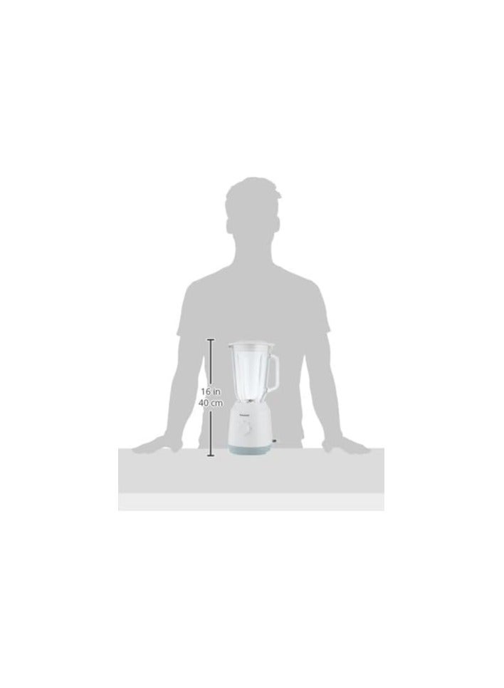 Panasonic Blender MX-EX1571, 450W - Stainless Steel Blade 1.5L Glass Jug 2 Dry mill 2 Speed+1 Pulse 450 W MX-EX1571 White - Image 2