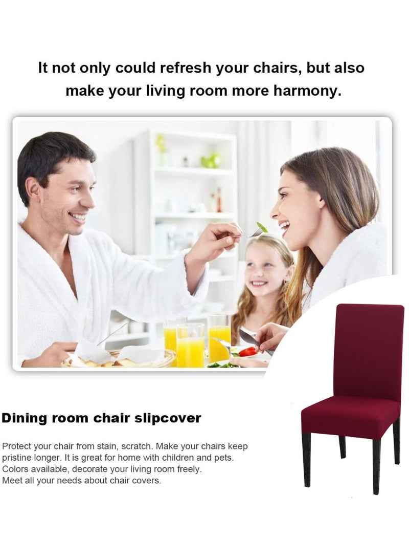 Dining Chair Covers, Set of 6, Removable Washable Solid Stretch Chair Slipcovers, Four Seasons Universal Chair Protector Covers for Kitchen, Dining Room, Hotel, Banquet - Image 4