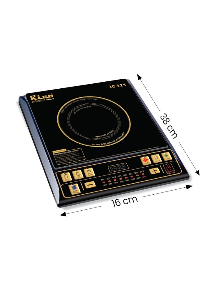 Rico BIS-ISI Certified induction stove with Free Vessel & Lid | 3 Yr Replacement Warranty on Coil | Milk Boil Mode with Timer | Fast Heating | Power Saving | 4KVA High Voltage Protection. - Image 2