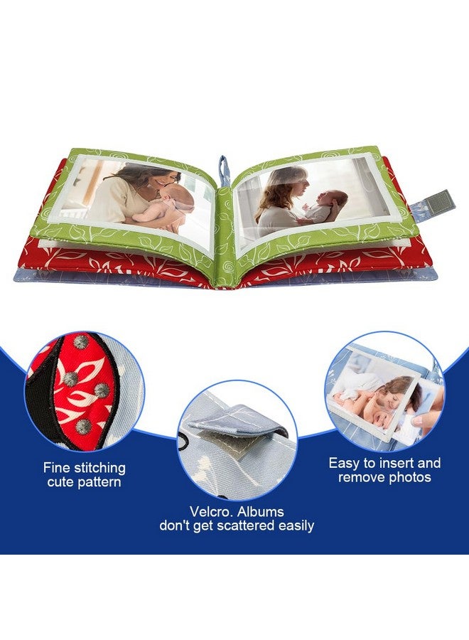 Amzoya Baby Soft Photo Albums My First Family Album Soft Cloth Baby Photo Book My First Family Photo Album -Soft Cloth,Baby Safe,Holds 4x6 Photo Album (Blue) - Image 3