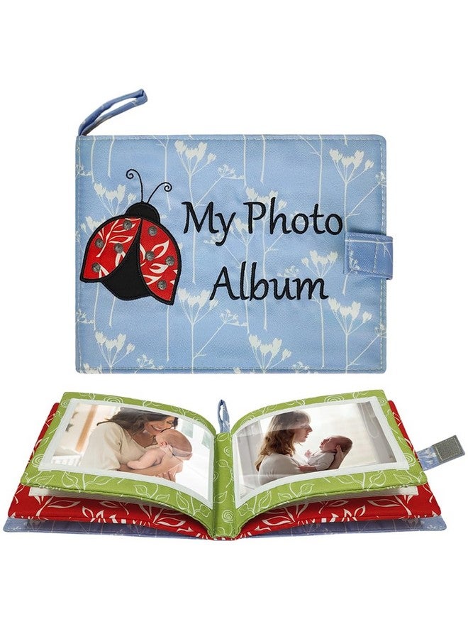 Amzoya Baby Soft Photo Albums My First Family Album Soft Cloth Baby Photo Book My First Family Photo Album -Soft Cloth,Baby Safe,Holds 4x6 Photo Album (Blue) - Image 1