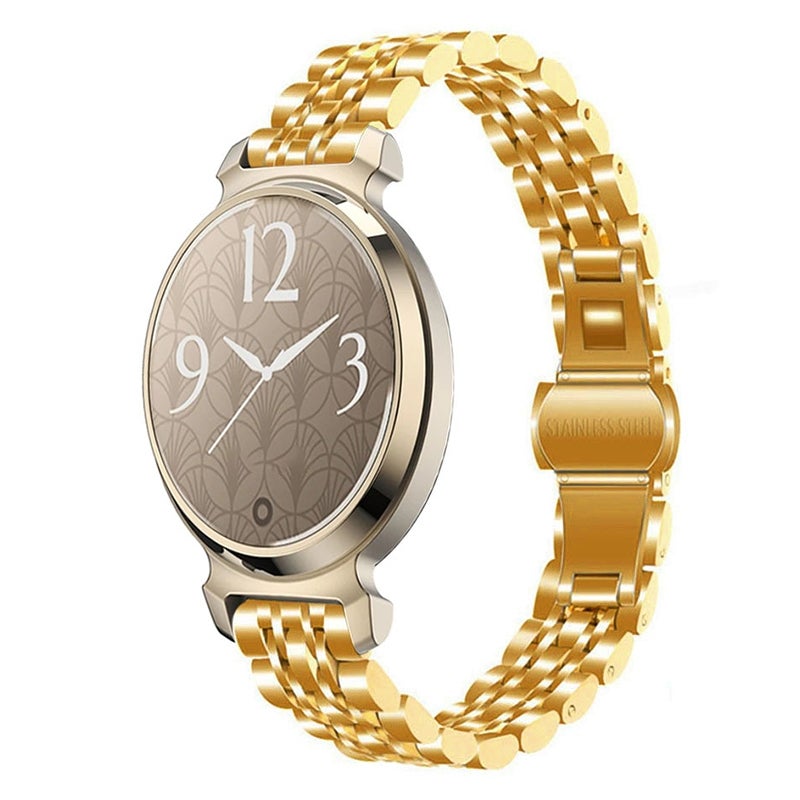 S-TOP For Garmin Lily 2 Seven-beads 14mm Stainless Steel Watch Band(Gold) - Image 1