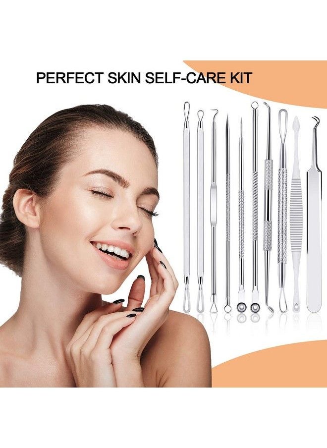 MENOLY - Pimple Popper Tool Kit 10 Pcs Blackhead Remover Zit Popper Tools For Blemish Pimple Comedone Extractor Acne Tool For Nose Face With A Leather Bag - Image 1