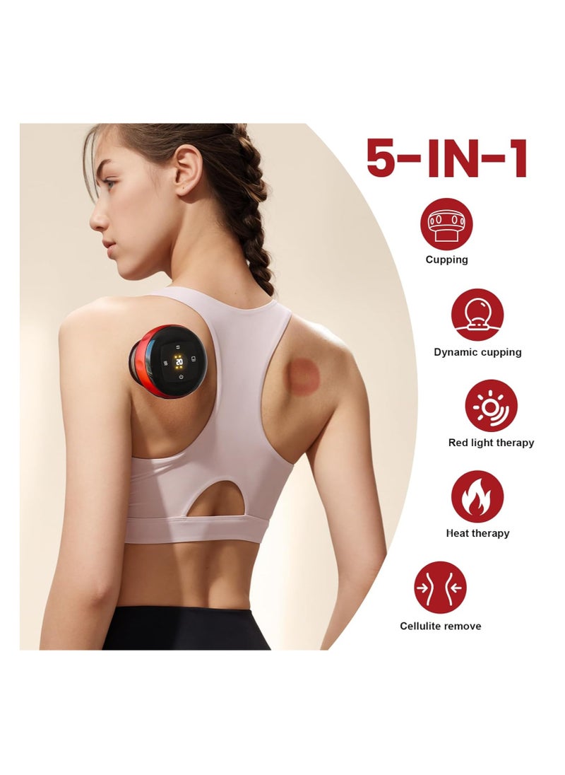 TIGER - Smart Dynamic Cupping Therapy Set – 4-in-1 Vacuum Therapy Machine for Cellulite Removal, Gua Sha Massage Tool with 12 Temperature and Suction Levels – Cellulite Massager, Red - Image 1