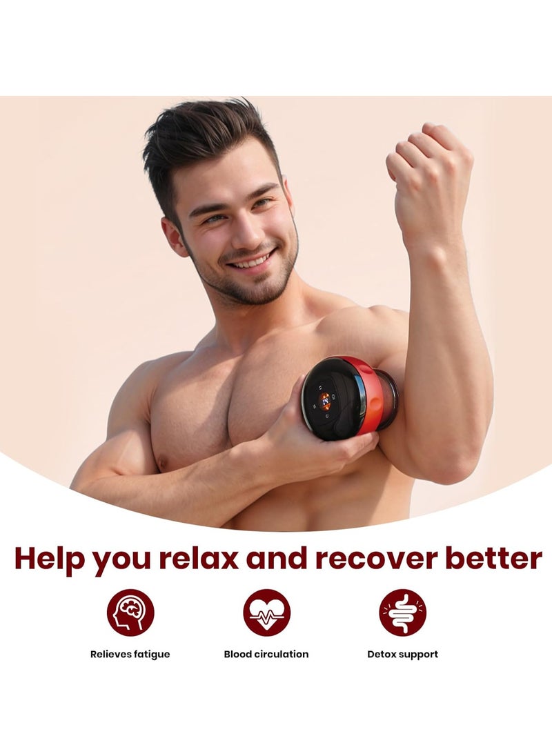 TIGER - Smart Dynamic Cupping Therapy Set – 4-in-1 Vacuum Therapy Machine for Cellulite Removal, Gua Sha Massage Tool with 12 Temperature and Suction Levels – Cellulite Massager, Red - Image 1